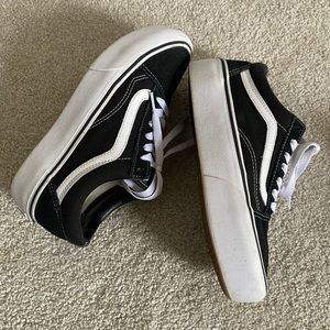Vans Women's Old Skool Platform Sneakers Black and White